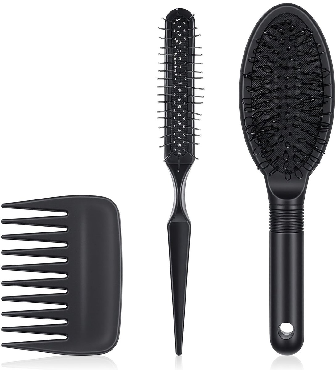 Dailygoods - 3 Stuks Pruik Borstel Kam Set - Voor Echt en Synthetisch Haar
