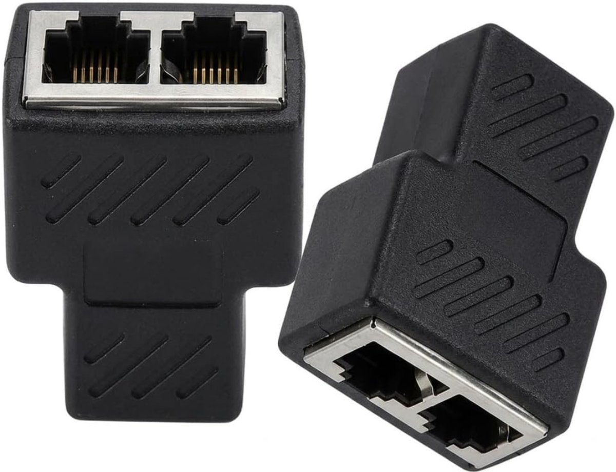 QORA® Internet Splitter - Internetkabel - Netwerk Switch - Zwart - 14cm x 9cm x 3cm