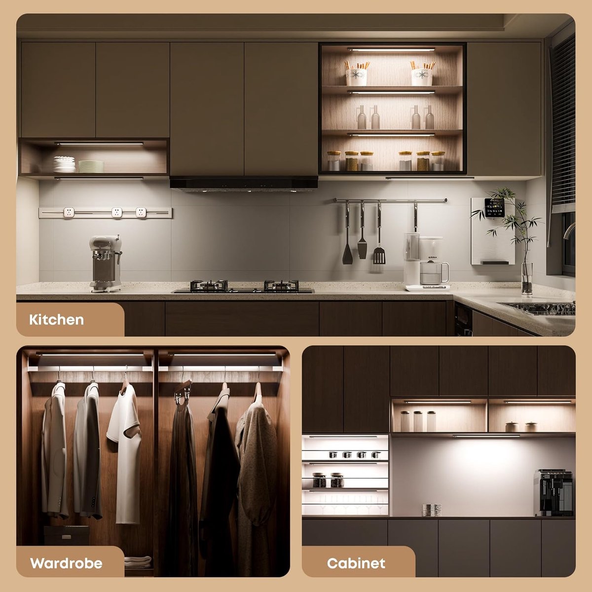 Vellaro Kastverlichting - Ledlamp - Bewegingsmelder - Oplaadbaar met USB - Voor Keuken en Kasten wit