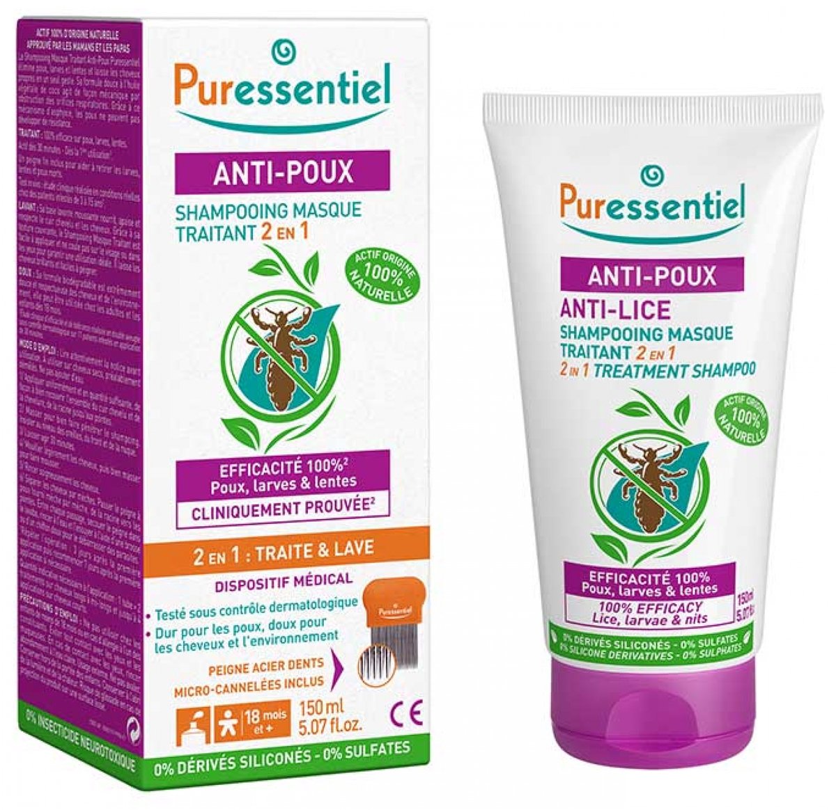 Puressentiel Anti-Luizen 2-in-1 Behandelmasker