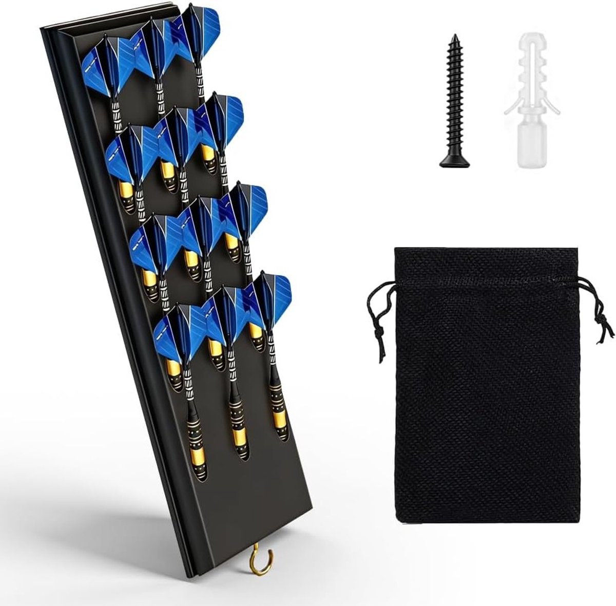 Dartpijlhouder van massief hout voor 12 dartpijlen, ideaal voor softdarts en stalen darts, perfect dartaccessoire voor elke speler
