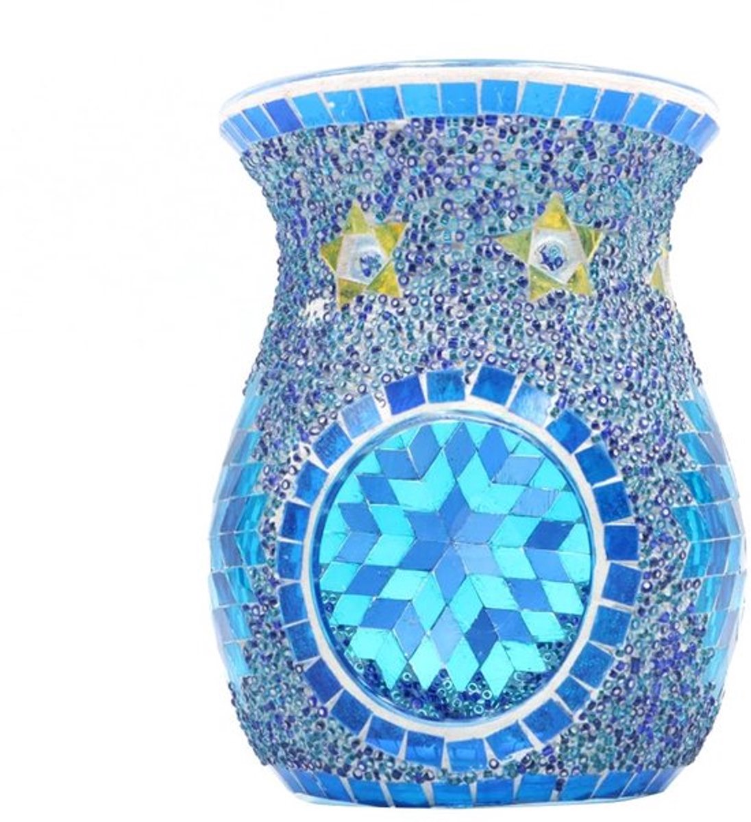 Mozaïek glas kaarshouder in etnische stijl voor tafel