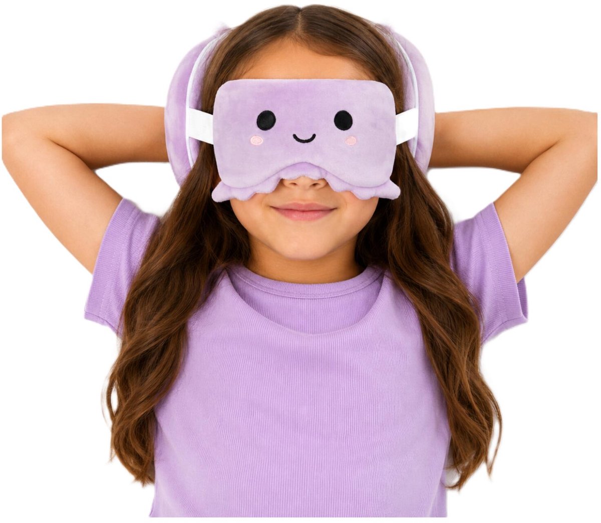 Bol.com Relaxeazzz Relaxeazzz Reis set - Octopus knuffel / reiskussen / slaapmasker - voor kinderen - in vliegtuig of auto aanbieding