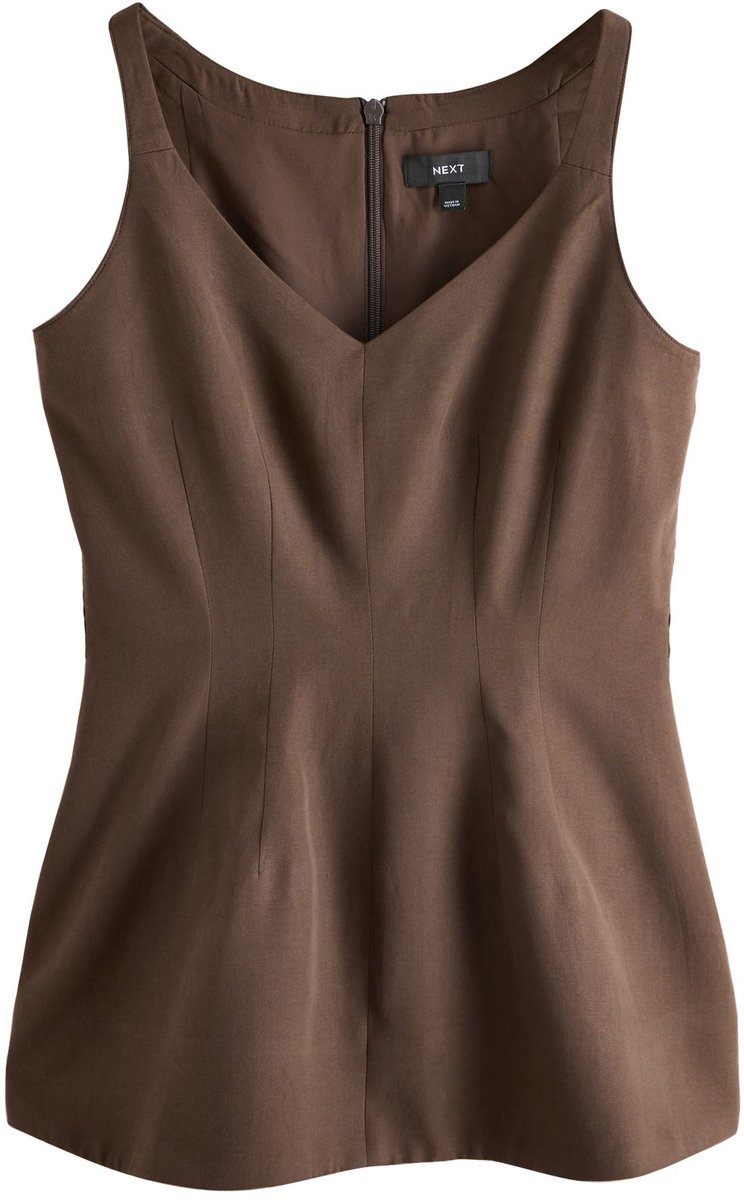 Next - Dames - Peplum top met V-hals - Bruin
