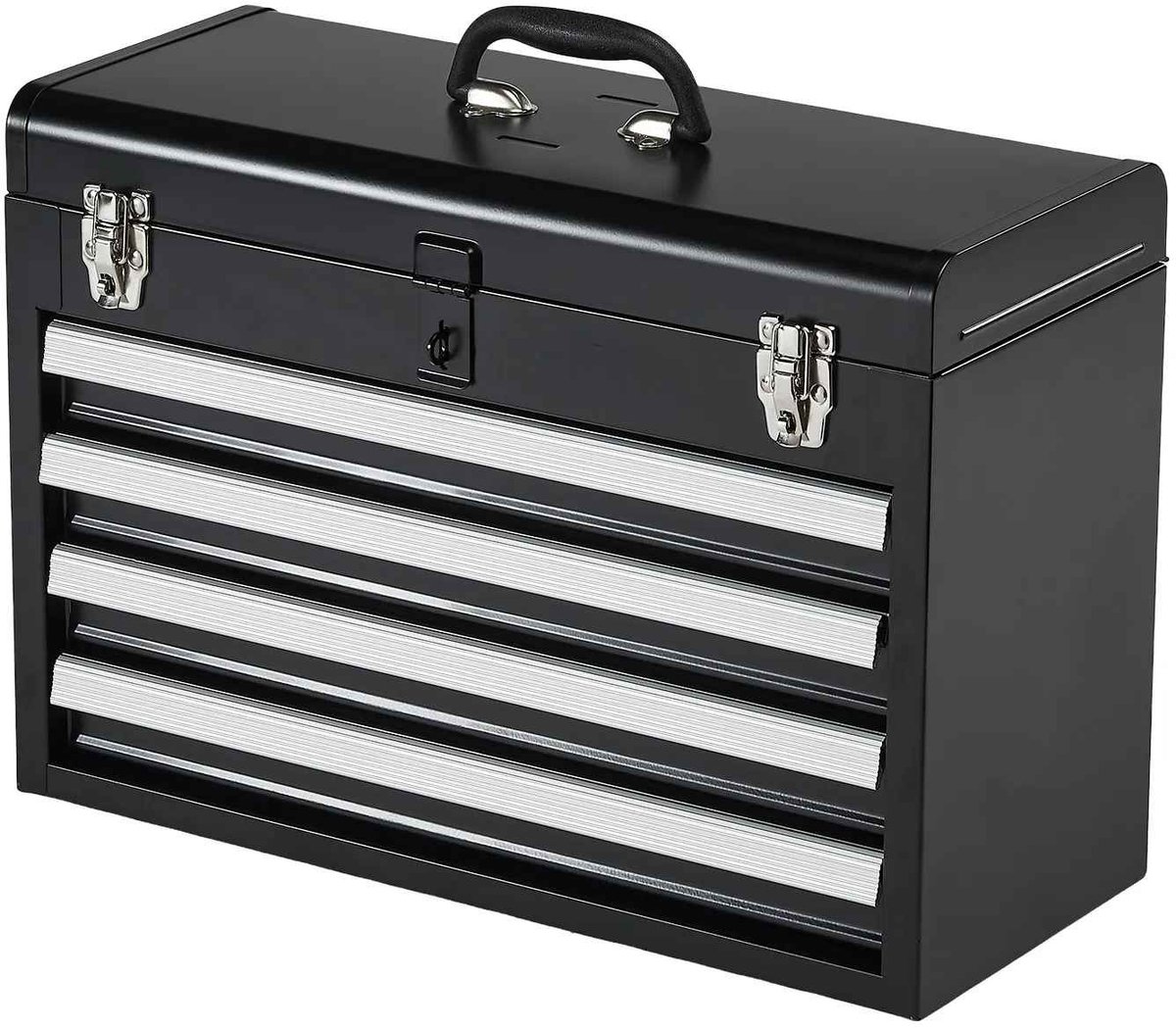 Bruinsma INEX Gereedschapskoffer - Gereedschapskist - Gereedschapsbak - Metalen Gereedschapskoffer - Draagbaar - 4 Lades - 52Lx21.8Bx36.1H CM - Zwart