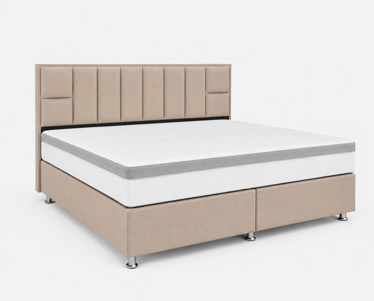 Opberg Boxspring Bellagio - 160x200 Compleet - Beige - Luxe Living Home