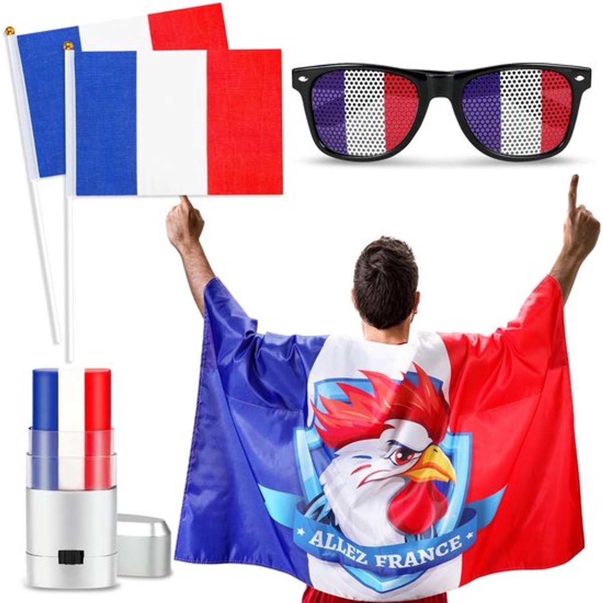 Zeynomax - Cape Frankrijk Vlag - Voetbal 2024 Kostuum - Blauw - Fan