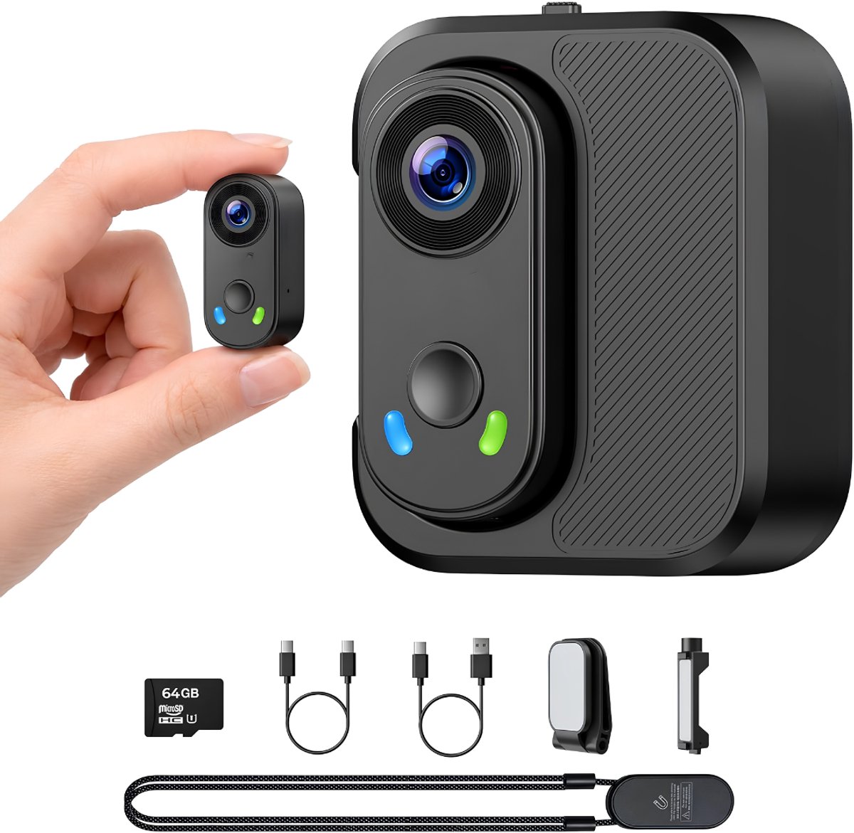 SP® Bodycam - 64GB - Mini Bodycam - Mini Action camera - Zwart - 3cm x 3cm x 6cm