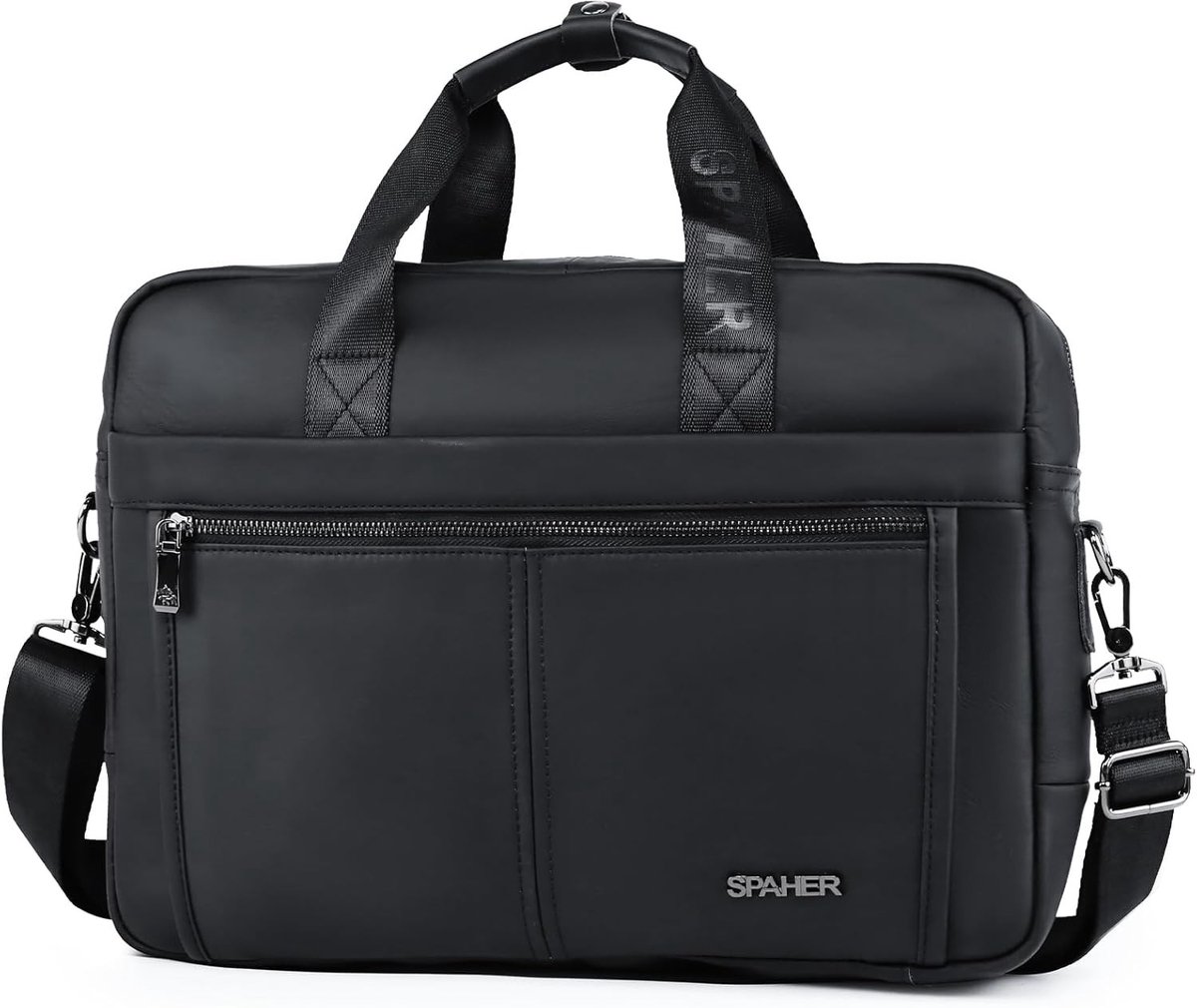 Laptoptas 15.6 inch voor mannen - Professionele schoudertas, leren aktetas en messenger bag - Perfect als cadeau voor zakelijke doeleinden