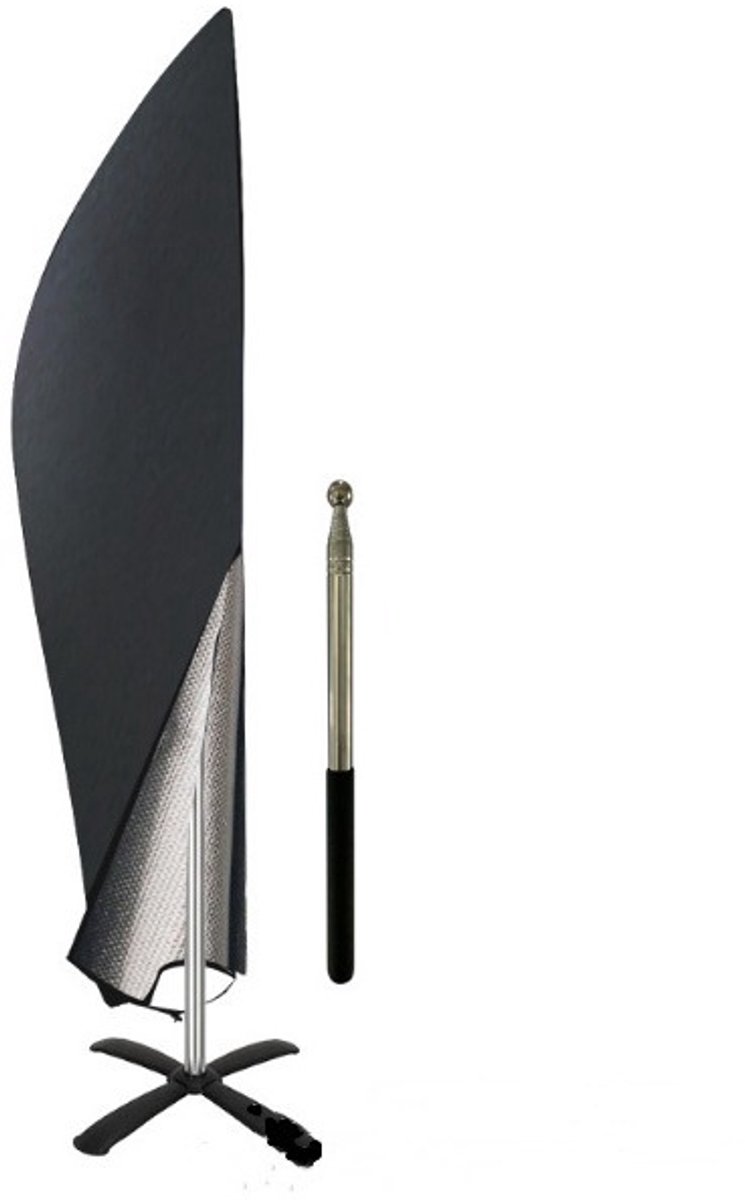Parasolhoes voor Zweefparasol - Waterdicht - Met Rits en Stok - Oxford 210D - Rechte paraplu, 190 cm, 30x50 cm - Zwart