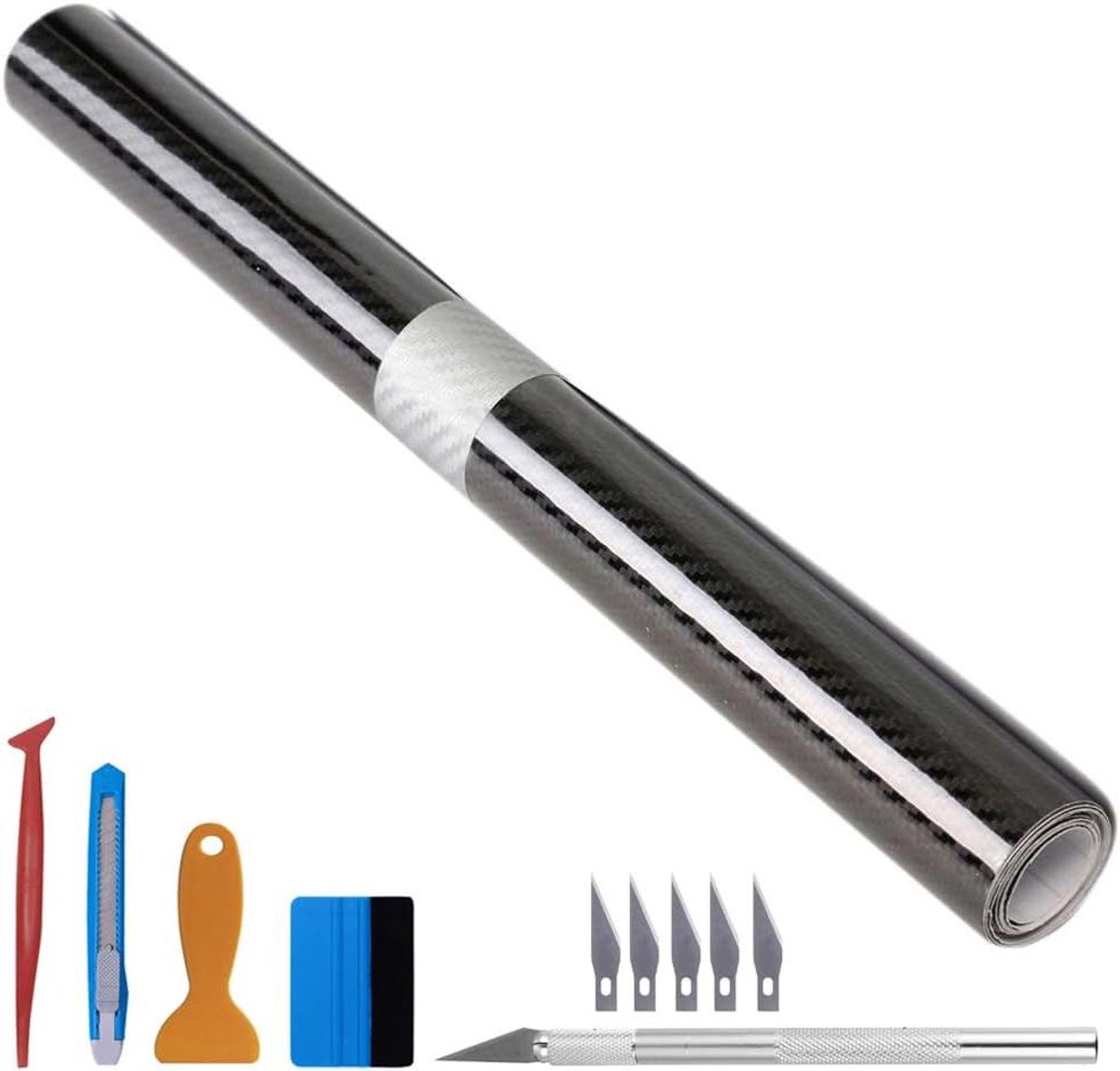 Koolstofvezel Vinylfolie - Auto Tuning Wrap - Decoratieve Strips - Luchtkanaal Ontwerp - 3