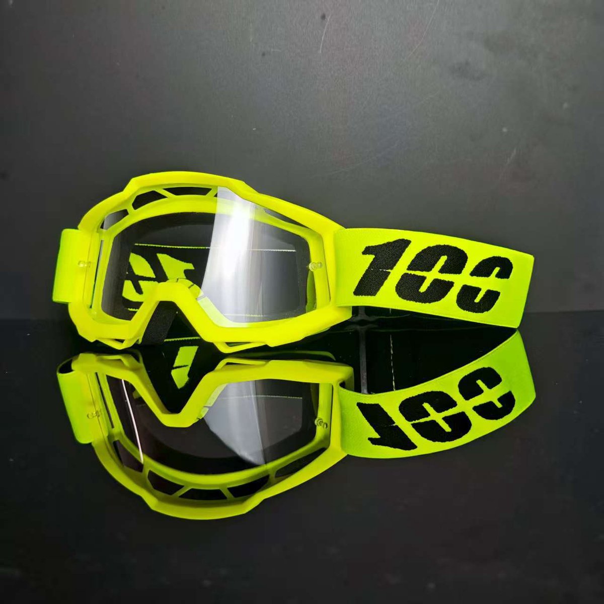 Motorbrillen - Winddichte motorbrillen - Skibrillen - Motorveiligheidsbrillen - Motocrossbrillen - Outdoorbrillen - Buitenbrillen - Open helmen - Gele montuur transparante lenzen