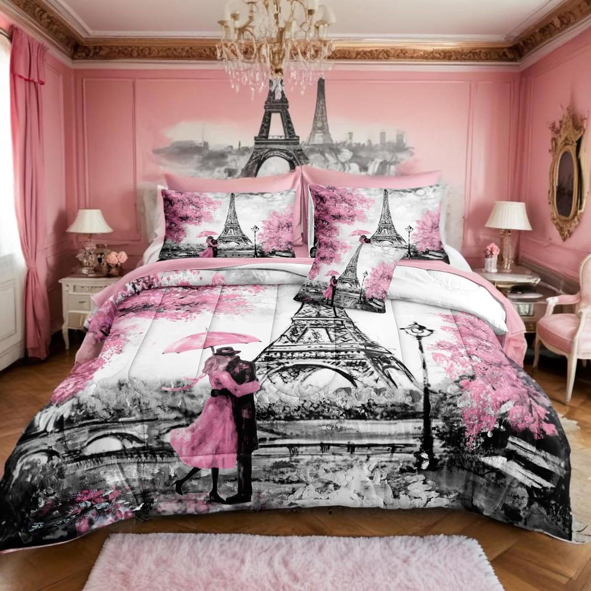 Dekbed set - Beddengoed set - Slaapkamer decoratie - Zachte microvezel - Twin 6-delig - Ro