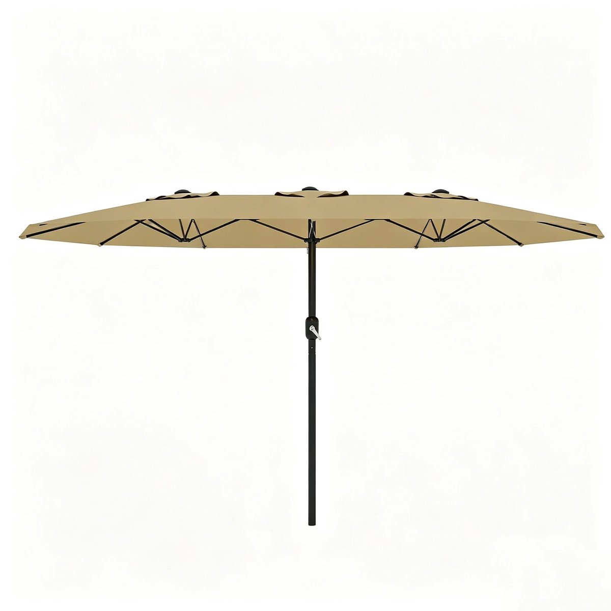 NordHaus Grote Rechthoekige Tuinparasol - Buitenparasol - Zonnescherm - Dubbel Krukmechanisme - UV-Bestendig - 270 x 460 cm - Khaki