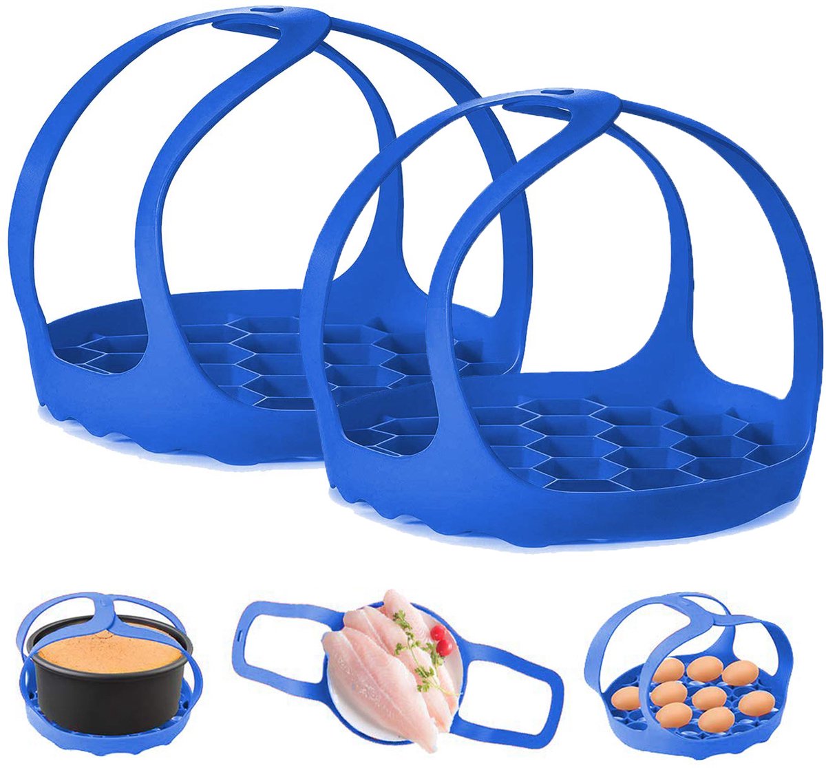 Ryoudavell - Silicone Anti-Scald Pressure Cooker Sling - Geschikt voor 6 Qt/8 Qt Instant Pot, Ninja Foodi en Multifunctionele Slowcookers – Siliconen Mat - Pannenlappen en Ovenwanten - BPA-Vrij Stoombestand en Ei-Kookrek - Rond