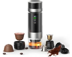 Draagbaar Espressoapparaat - Oplaadbaar met Batterij - 3-in-1 Capsules en Gemalen Koffie - USB-C - Zwart