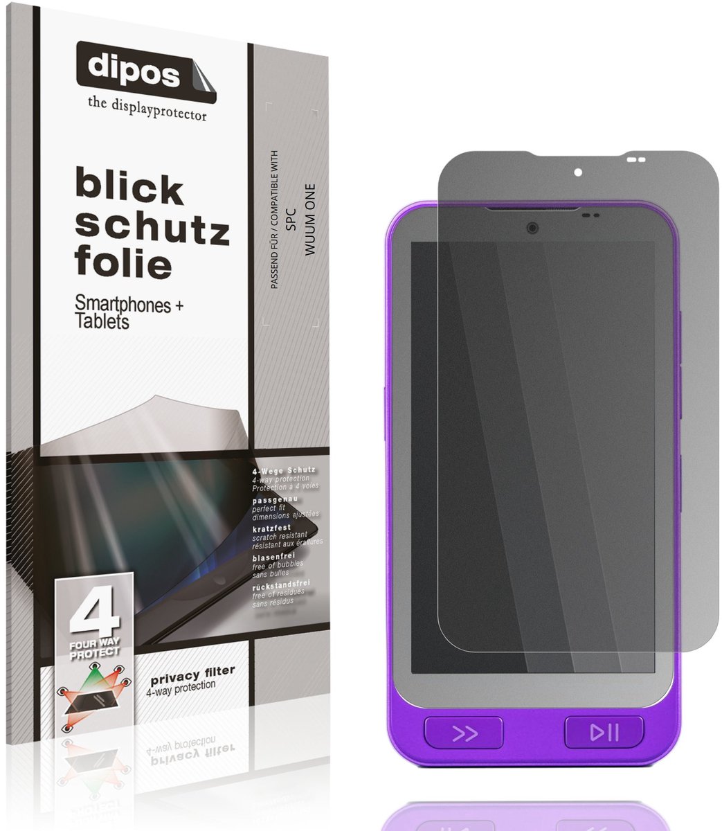 dipos – Matte Privacy Screenprotector geschikt voor SPC WUUM ONE | Anti-Spy Beschermfolie