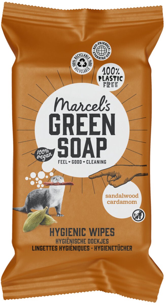 Bol.com Marcel's Green Soap Schoonmaakdoekjes Sandelhout & Kardemom 60 stuks aanbieding