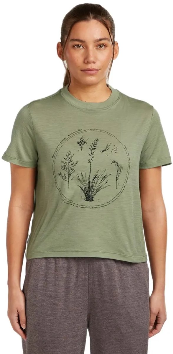 Icebreaker Merino 150 Tech Lite Crop Seed Story T-shirt Met Korte Mouwen Groen S Vrouw