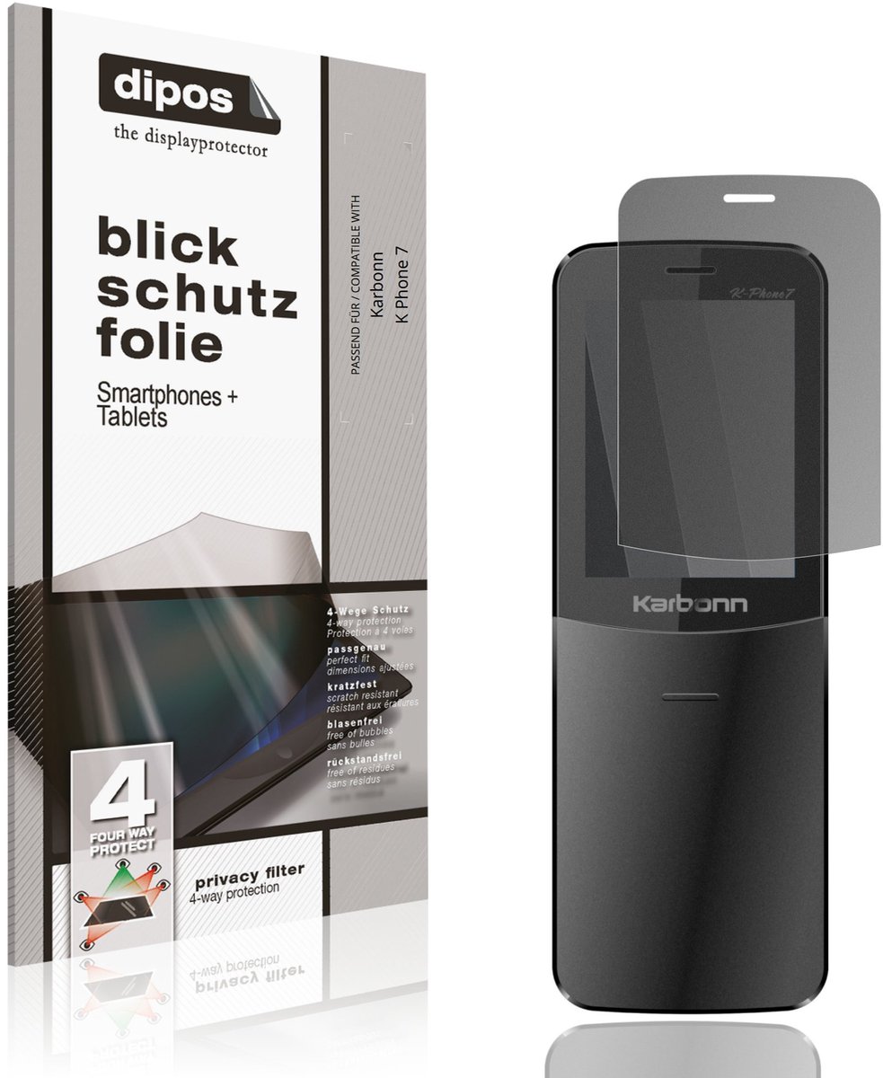 dipos – Matte Privacy Screenprotector geschikt voor Karbonn K Phone 7 | Anti-Spy Beschermfolie