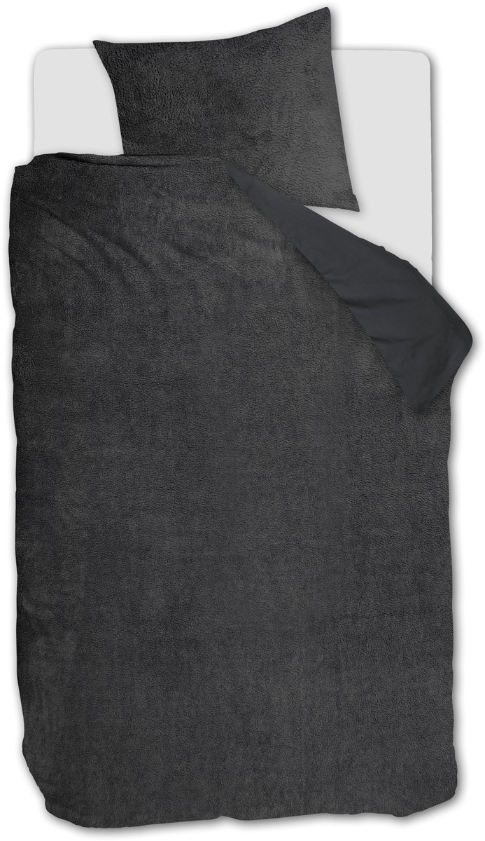 Ambiante Plush dekbedovertrek - Eenpersoons - 140 x 200/220 cm - Antraciet