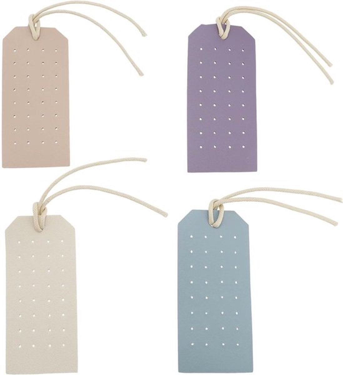 Oorbelhouder - Draagbare Organisator - Leder - Oorbel Opberger - Sieradenhouder - Oorbellen - Kaptafel - Blauw Beige Roze Paars - Multicolor - 11x5x0.16cm - 4 Stuks