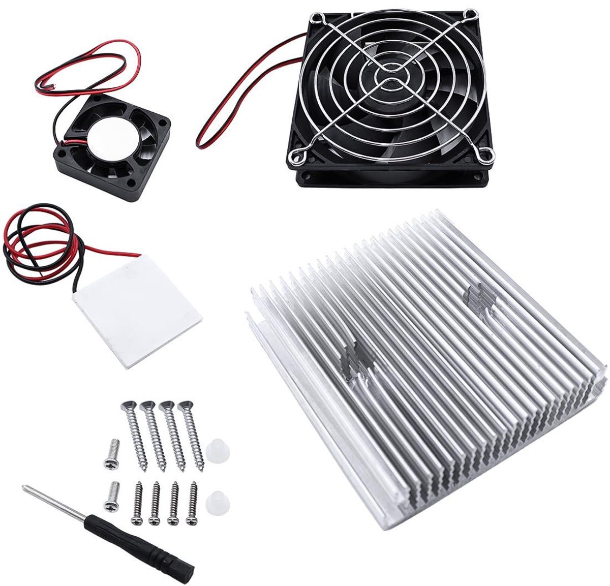 Thermoelektrische Koelkit - Peltier Module Koeler - DIY Koeling Bouwen - Dubbele Ventilator - 100 x 95 x 90 mm