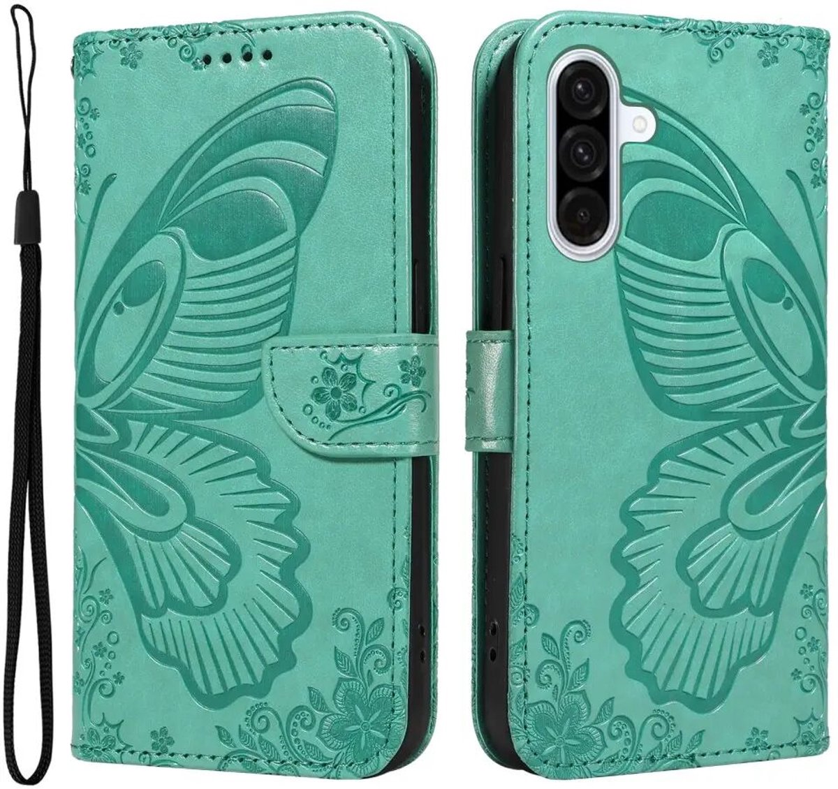Hoesje Geschikt voor Samsung Galaxy A56 | Wallet Vlinder Book Case Kunstleer | Portemonnee | Standaard | Groen