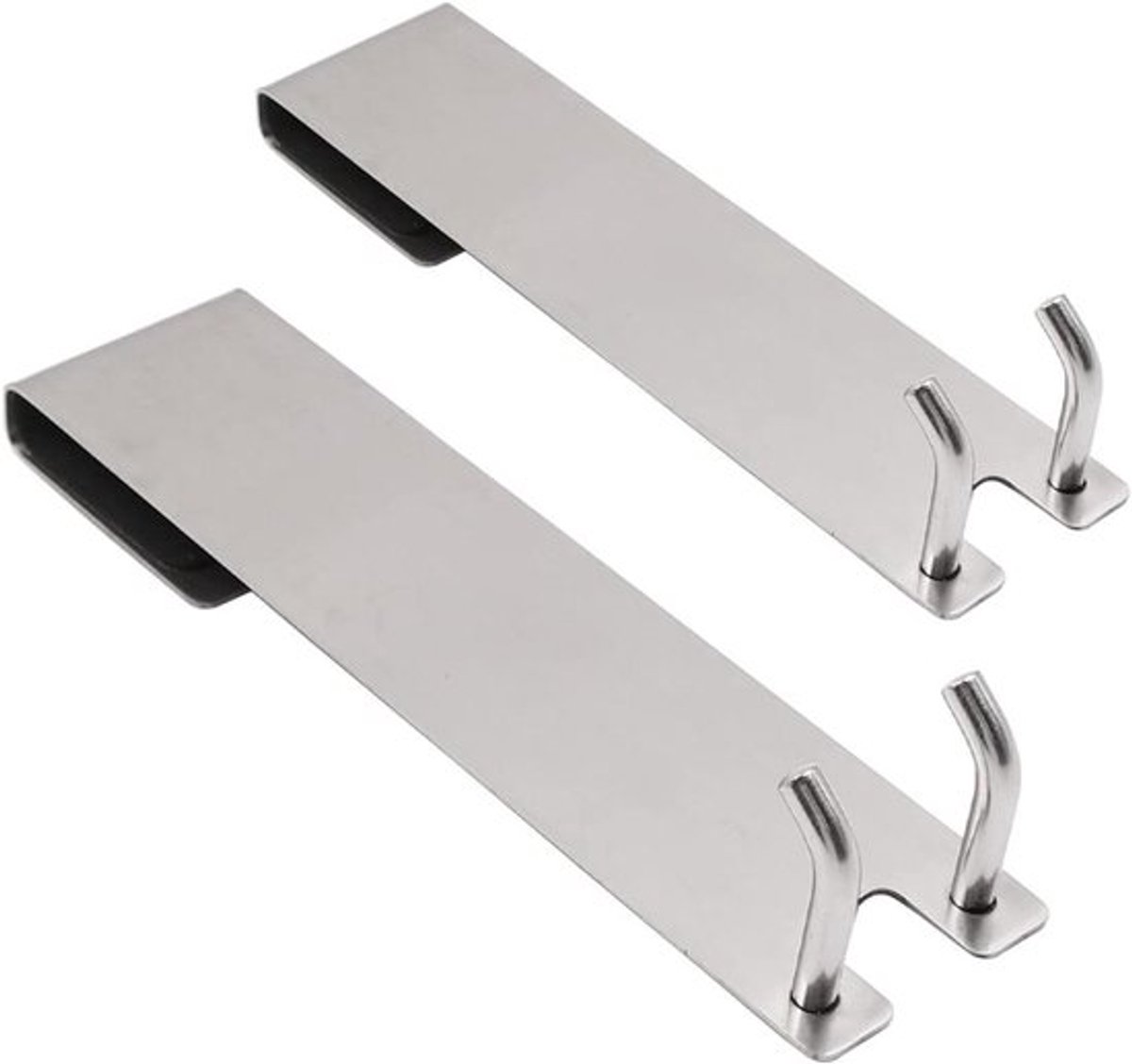- RVS Douche Deur Haken - Frameloze Glas - Dubbele Haken - Over Glazen Deur - 2 Stuks - Ge