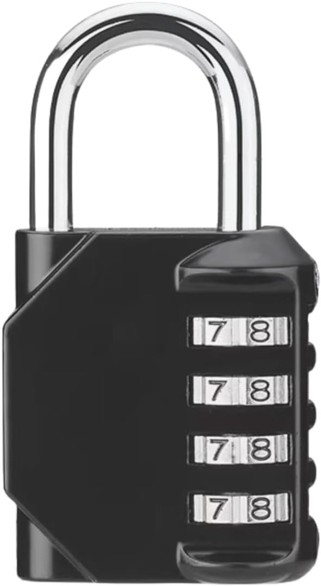 Robuust 4-cijferig hangslot met code-display, ideaal voor sport, school en gereedschapskist, veilig en individueel instelbaar