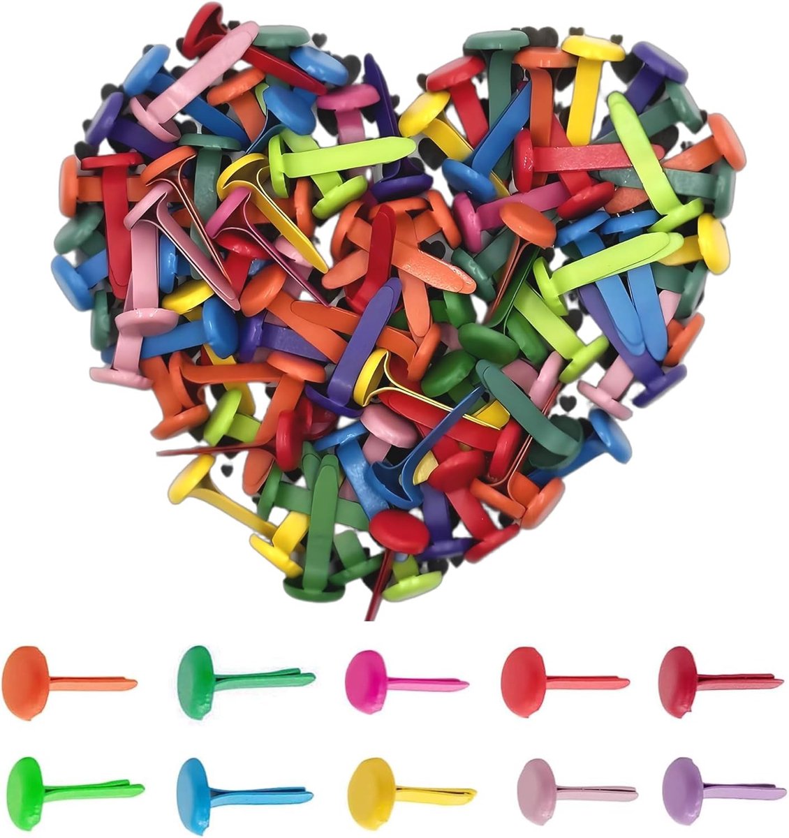 Set van 100 Mini Brads - Lichtgewicht en Herbruikbare Metalen Clips voor Scrapbooking, Knutselen en Kantoorgebruik
