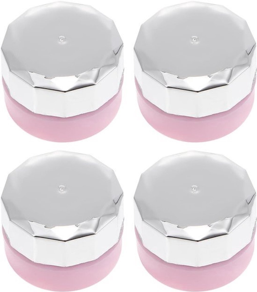 4 Stuks Plastic Nagellakflessen en Crèmecontainers | Mini Lotion- en Cosmetica Potten | Lege Nagellak- en Monsterspotten