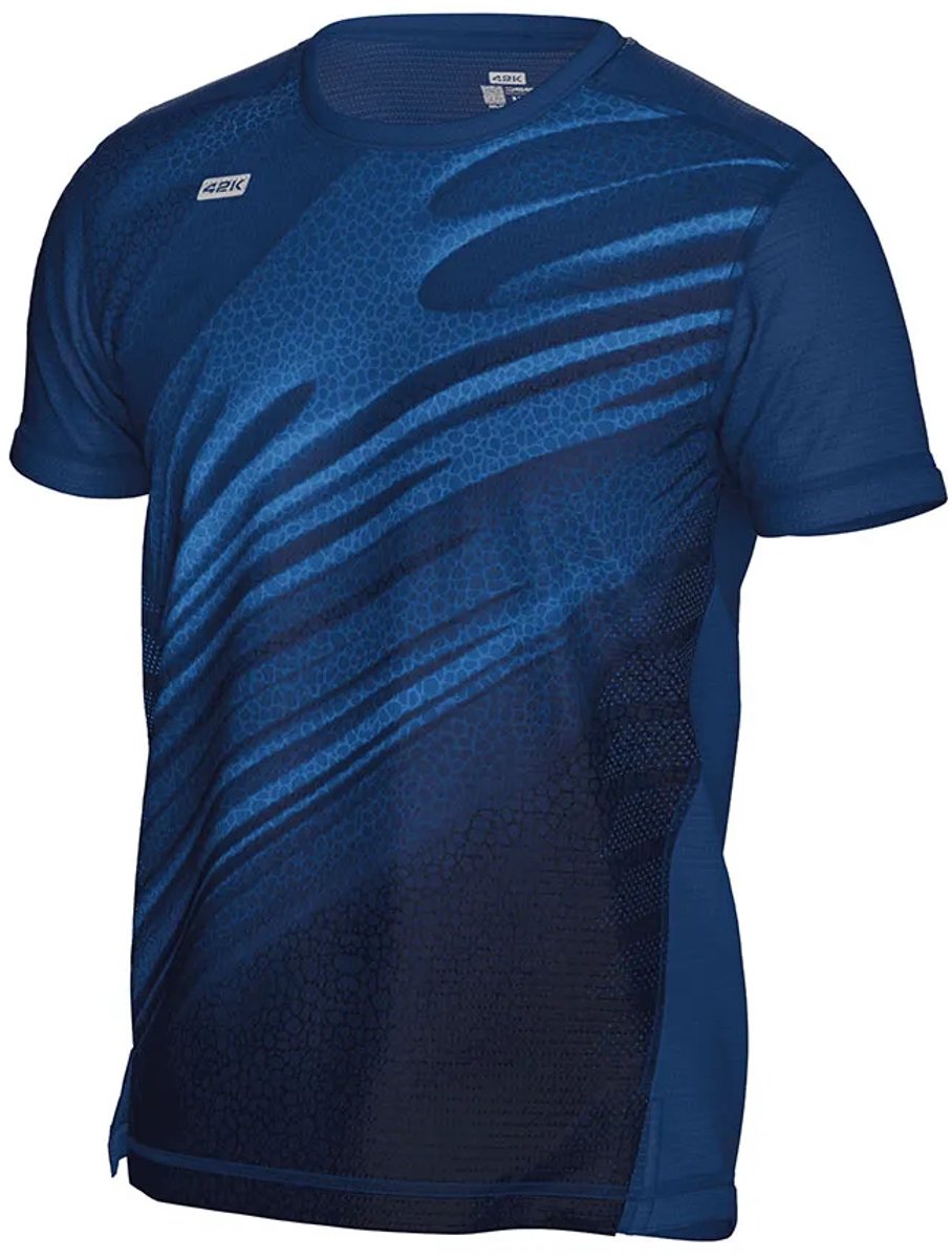 42k Running Deep T-shirt Met Korte Mouwen Blauw XL Man