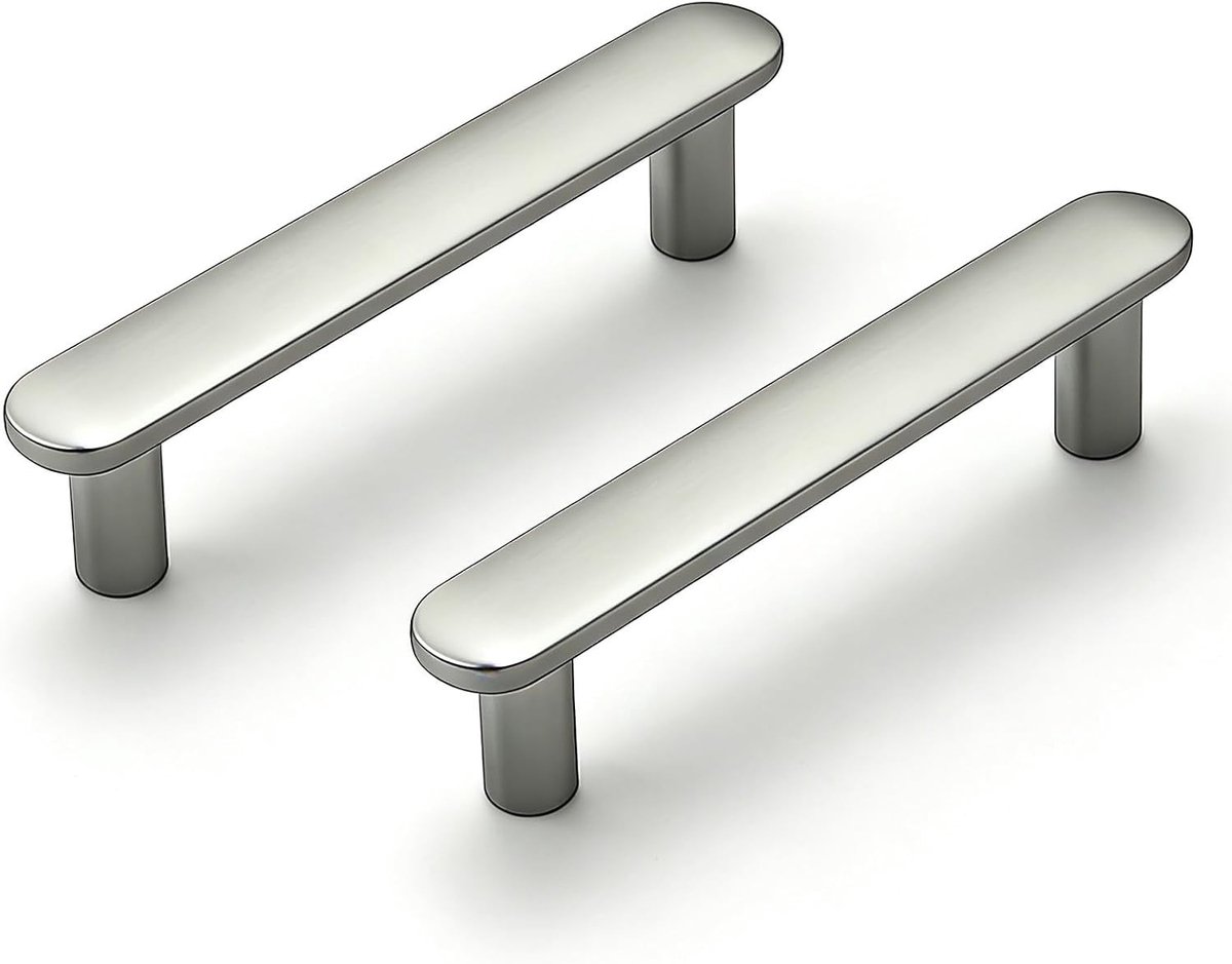 Retro 6-delige Brushed Satin Nickel Kastgrepen met 96mm Gatafstand voor Keuken en Meubels - Duurzaam en Stijlvol Design