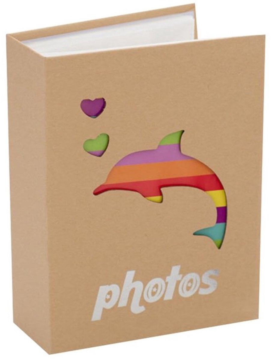 Fotoalbum, 15 cm, 50 vakken voor 100 foto's, papieren album, kleurrijk hart/voeten/dolfijn/giraffenvorm, fotoalbum, eenvoudig kraftpapier, fotoalbum voor bruiloften, feesten,