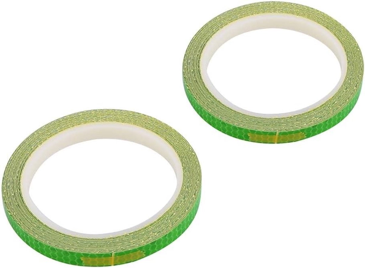 Reflecterende Stickers voor Fietsen - Veiligheidstape voor Wielen en Banden - Geschikt voor Auto en Motor (Groen)