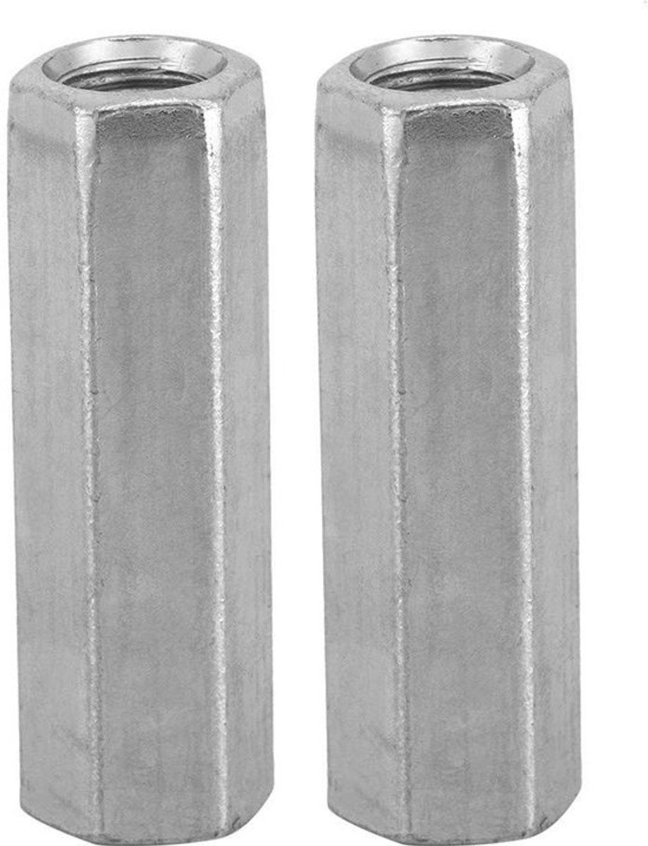 Set van 10 lange zeshoekige moeren M8 x 40 mm van duurzaam staal, geschikt voor stevige bevestiging en eenvoudig gebruik bij diverse constructies
