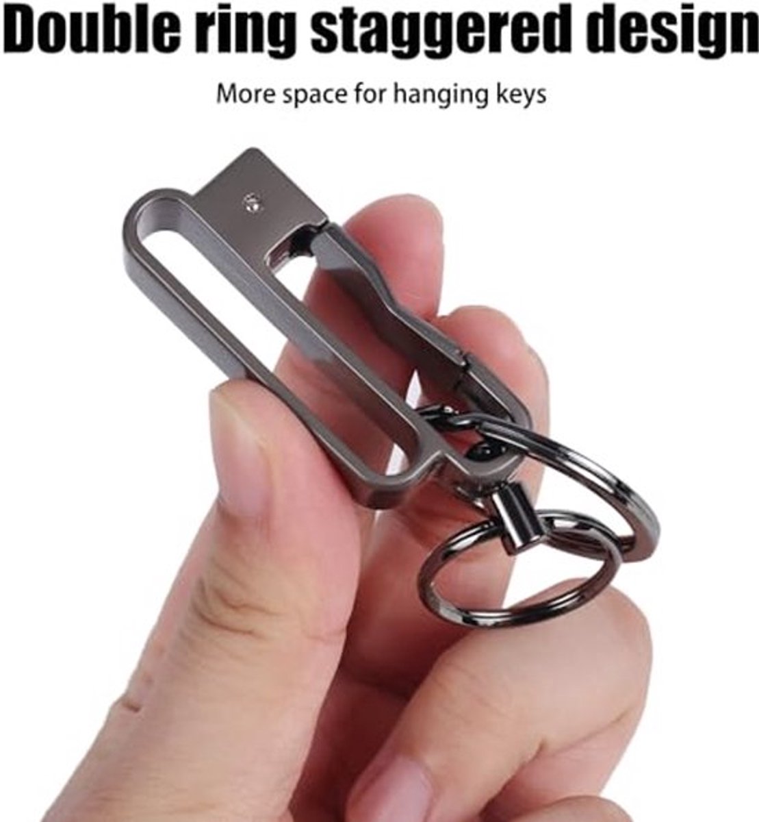 Titanium Sleutelhanger Clip - Snelle Ontgrendelings Sleutelorganisator - Met Verwijderbare Sleutering voor Mannen