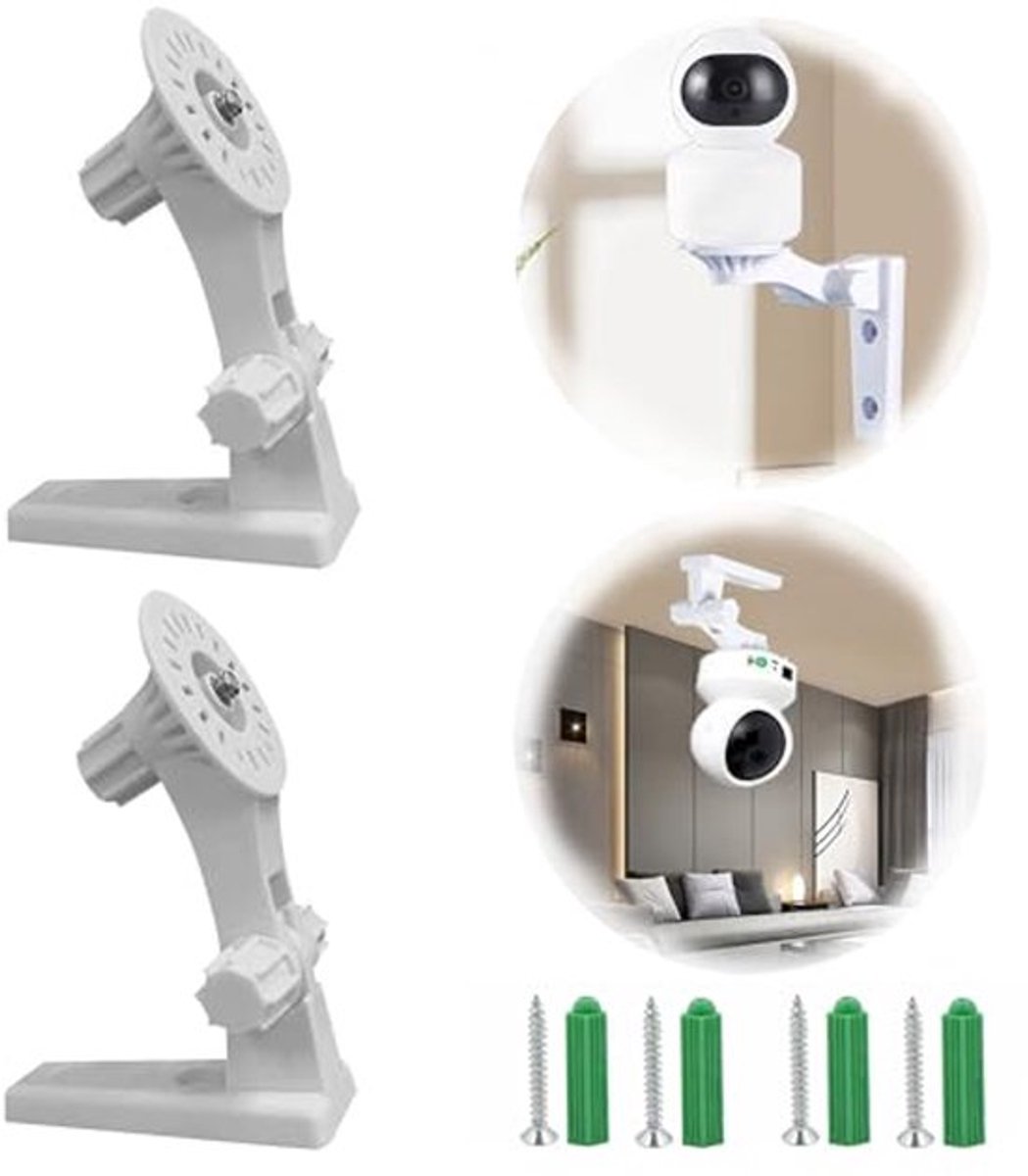 Veiligheidscamerahouder, verstelbare wandhouder, 135 graden rotatie, compatibel met TP-Link Tapo C210/C200/Tc70 en Kasa Indoor Pan EC70/KC410S bewakingscamera (wit)