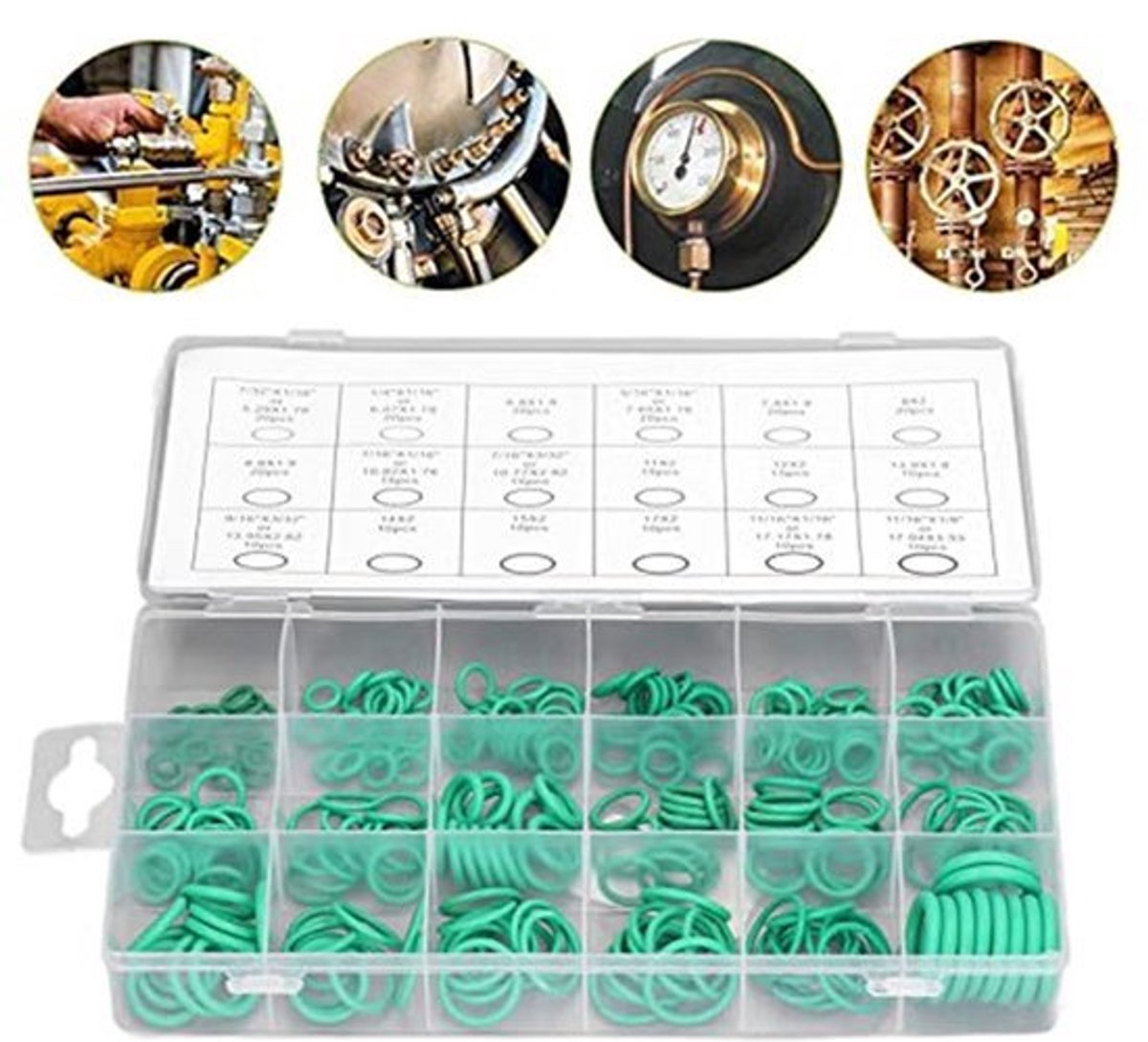 270Pcs O-Ringen Kit - 18 Maatgroepen - Rubber, Duurzaam en Weerbestendig