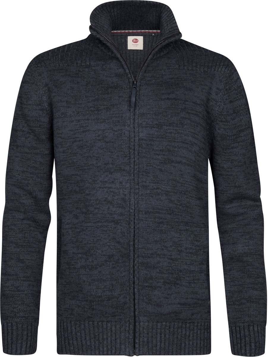 Petrol Industries - Heren Gemêleerd katoenen vest met rits millford - Blauw - Maat XXXL