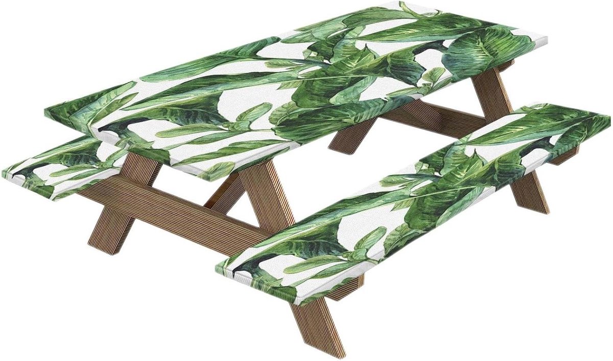 Picknicktafel en bankhoezen - Tafelkleed en bankkleden - Buiten dineren beschermen - Waterdicht elastisch ontwerp - 183x76.2 cm tafel