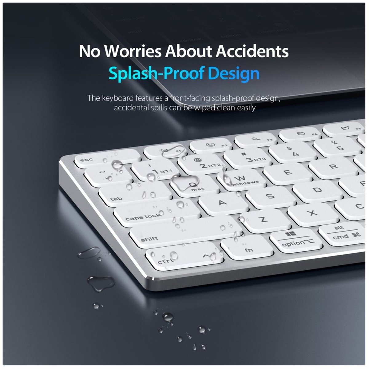 Dux Ducis - Universeel bluetooth toetsenbord geschikt voor Windows / Apple iMac / Apple iPad / Apple iPhone / Samsung - Draadloos toetsenbord - QWERTY - Wit — cadeau in Gadgets - foto 3