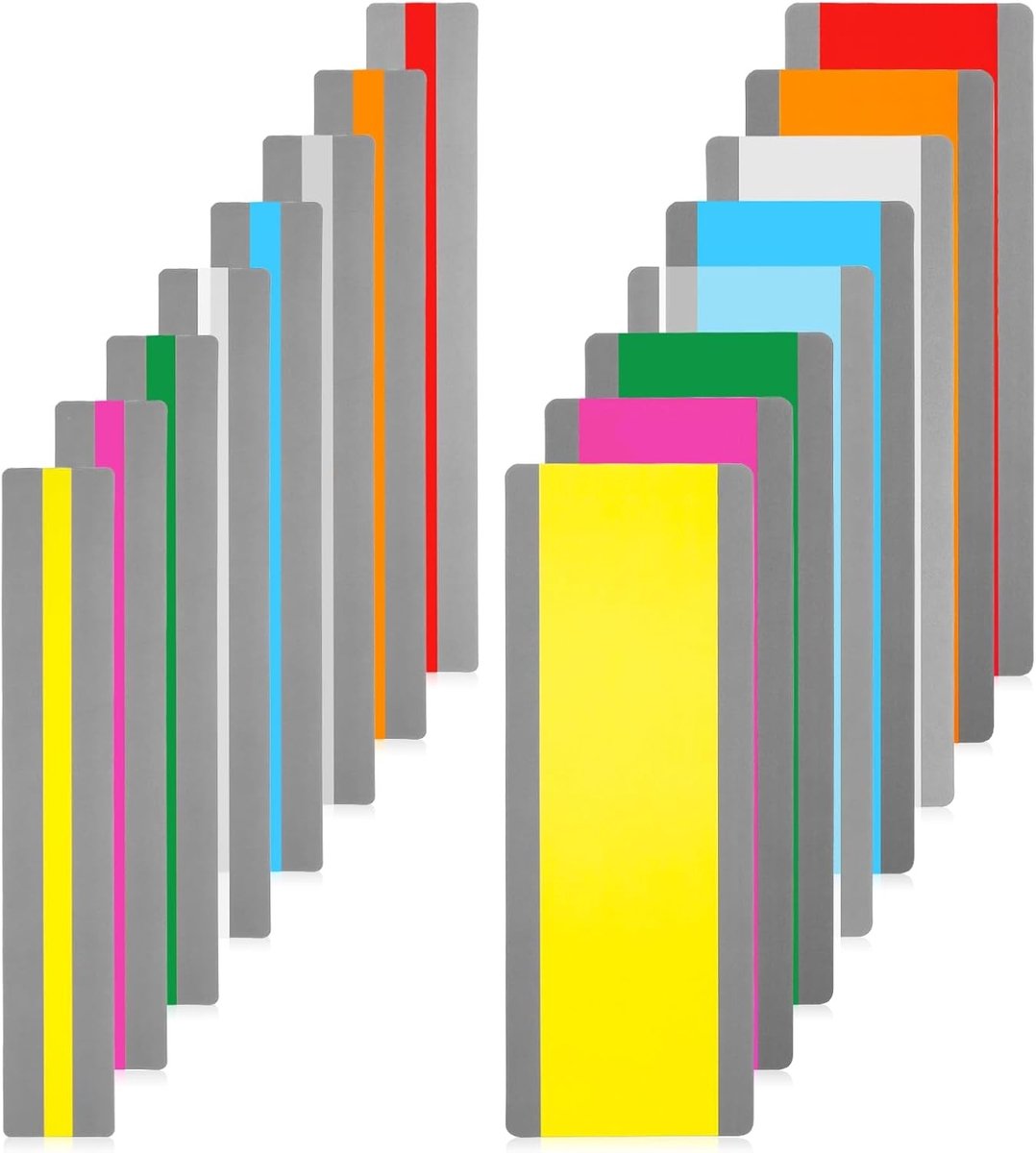 16 stuks gekleurde leesstrips voor dyslexie, overlay leesliniaal en leeshulp, 19 x 7 cm / 19 x 3,3 cm, ideaal voor beter lezen en markeren