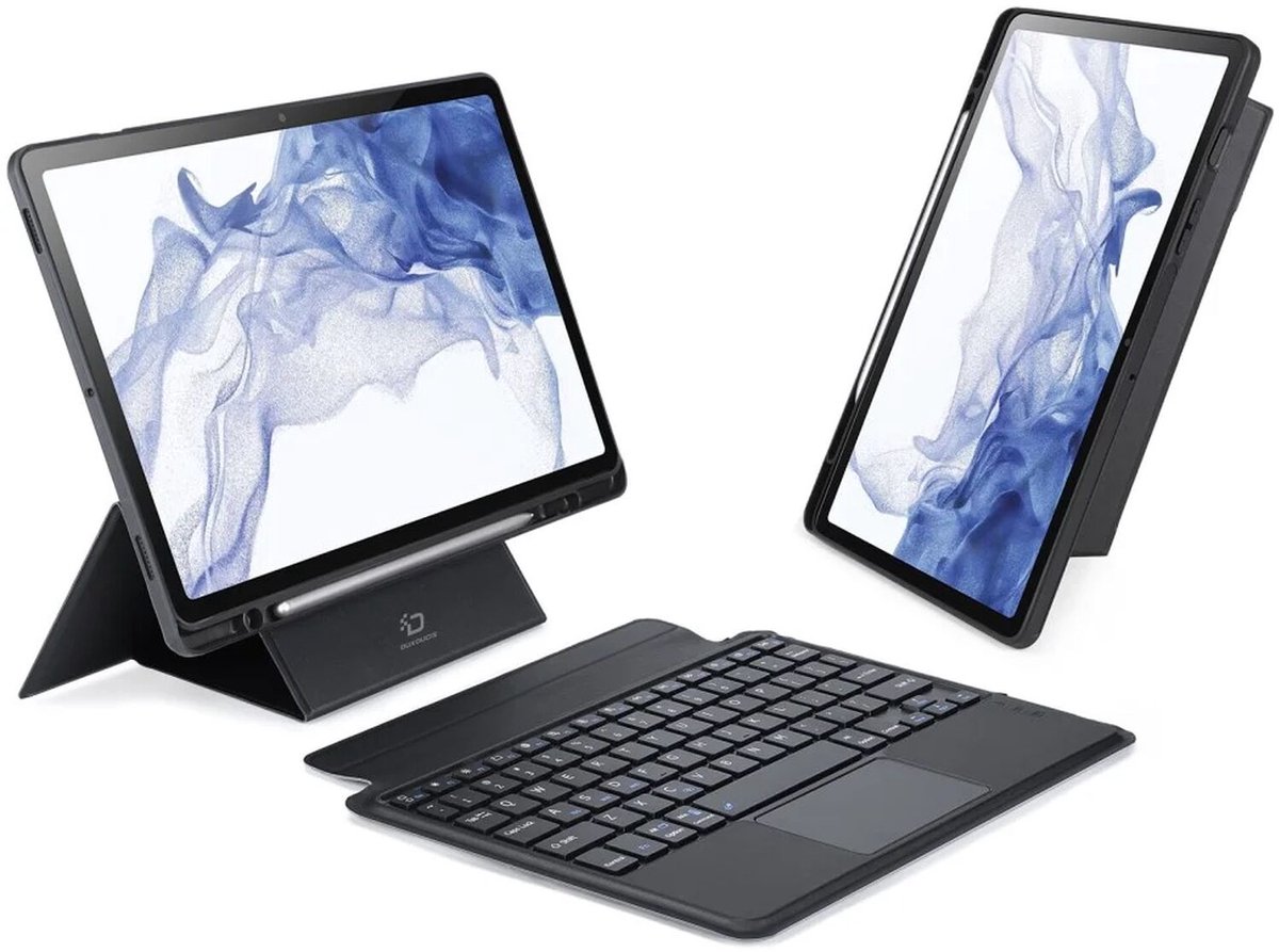 Dux Ducis Hoes Geschikt voor Samsung Galaxy Tab S8 / S7 Bluetooth Toetsenbord Zwart