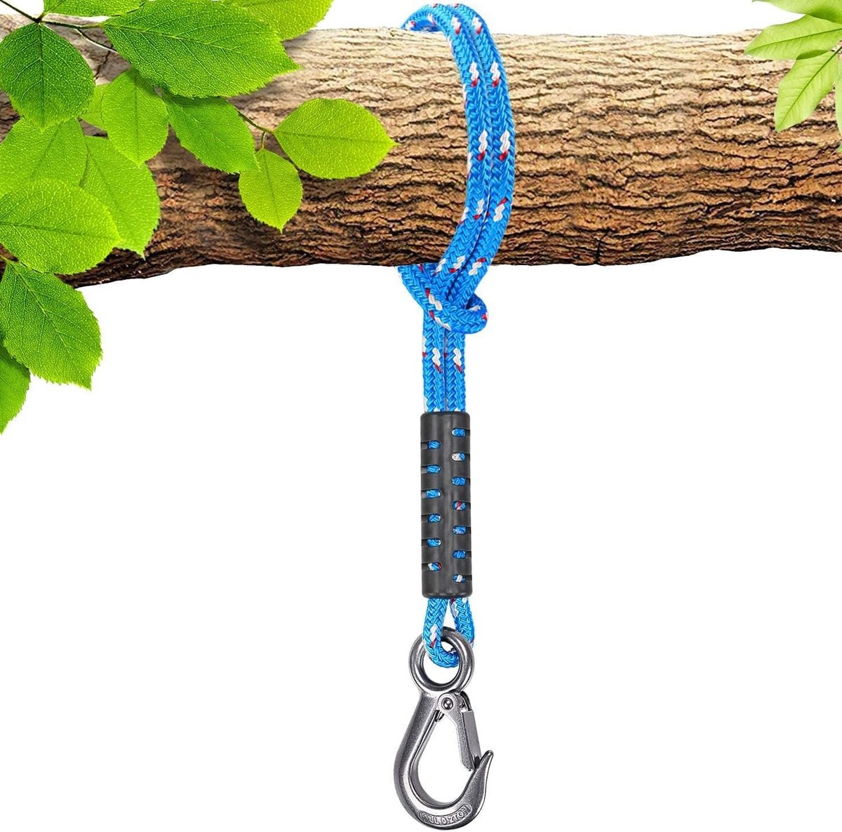 Hammock Swing Belt Attachment met Ophangkoord en Haak voor Buiten, Geschikt voor Boom en Speeltuin, 10mm Dikte, Blauw, Tot 180 kg Belastbaar
