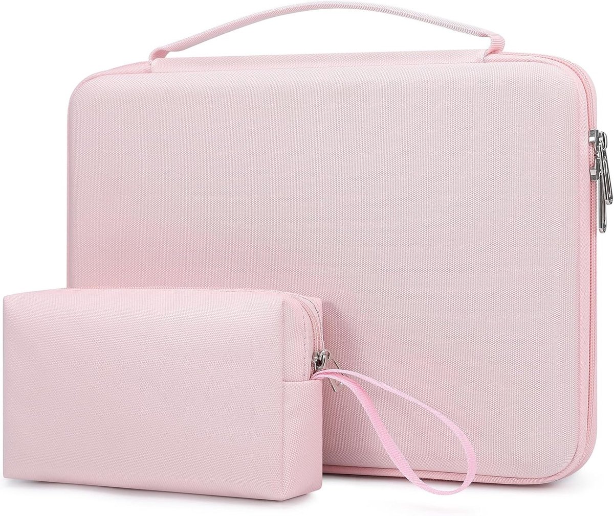 Laptop Sleeve Tas voor 13.3-14 Inch Laptops - Geschikt voor MacBook Pro/Air en Dell - Lichtroze Bescherming en Stijl