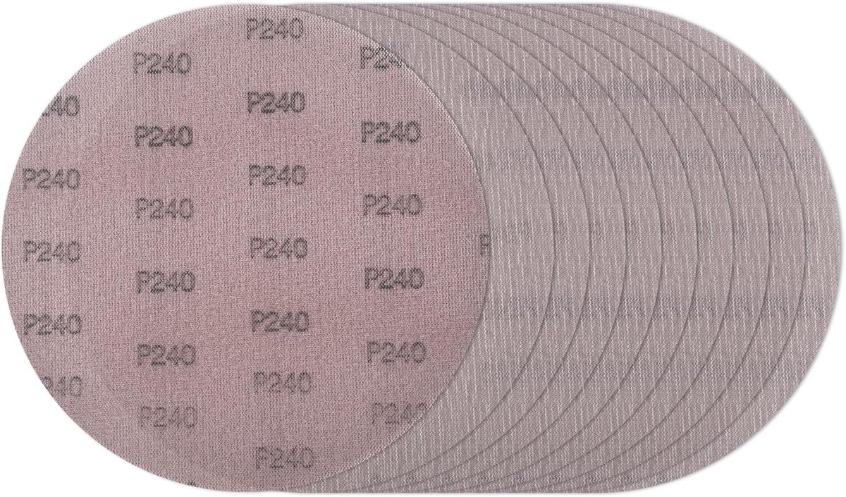 Sanding Disc Ø225mm - 10 Stuks Stofvrije Schuurnet Schuurpads voor Plafond- en Pleistermachines, 240 Korrel