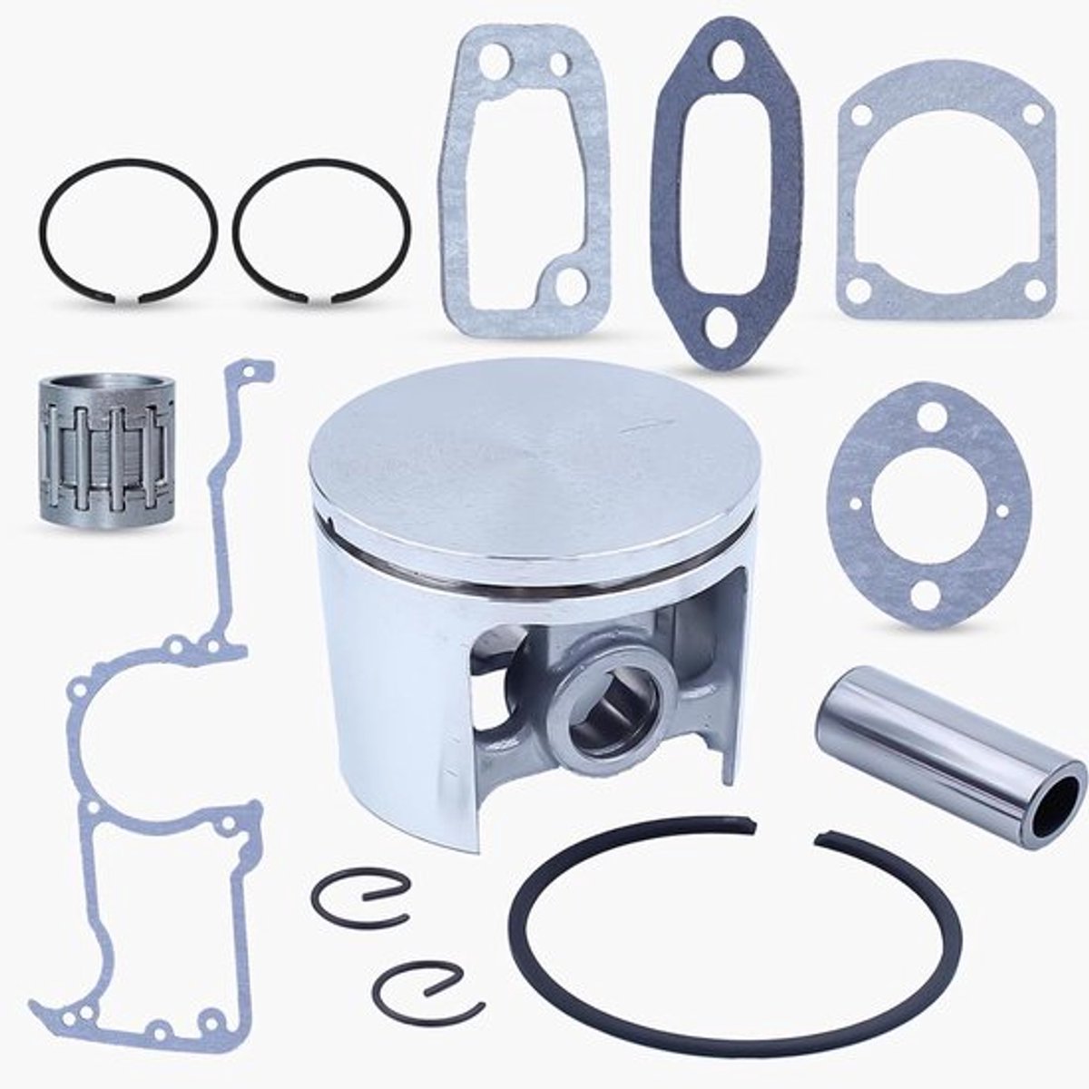 Complete motorpakking set met zuiger, ring en naaldlager geschikt voor Husqvarna 266 en 268 kettingzaag voor optimale prestaties en duurzaamheid