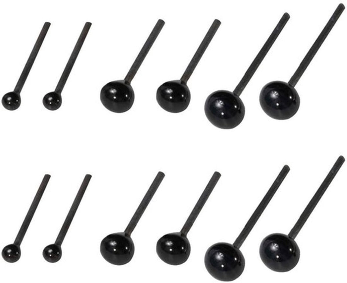 150 Pairs Black Glass Eyes 2mm-3mm-4mm voor DIY Poppen-En Knuffels